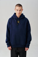 Oversized Embroidered Tryzub Hoodie - Saint Javelin