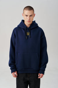 Oversized Embroidered Tryzub Hoodie - Saint Javelin