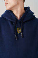 Oversized Embroidered Tryzub Hoodie - Saint Javelin