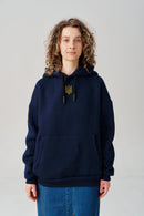 Oversized Embroidered Tryzub Hoodie - Saint Javelin