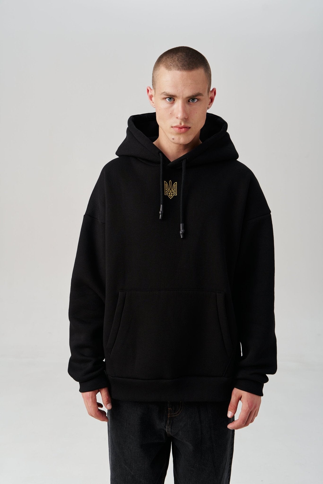 Oversized Embroidered Tryzub Hoodie – Saint Javelin