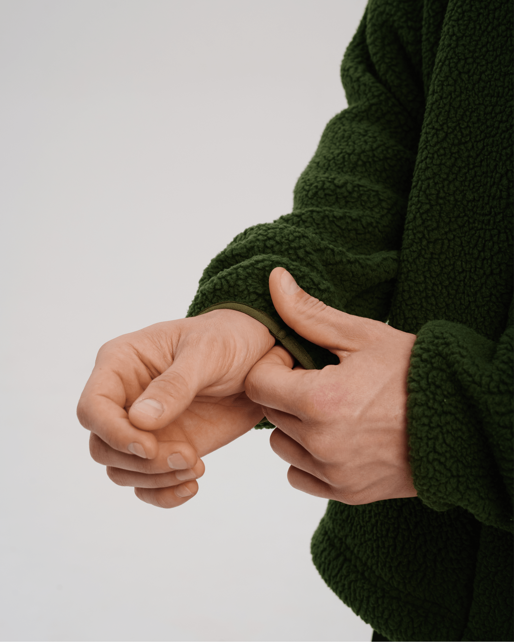 Forest Green Male - closeup sleeves