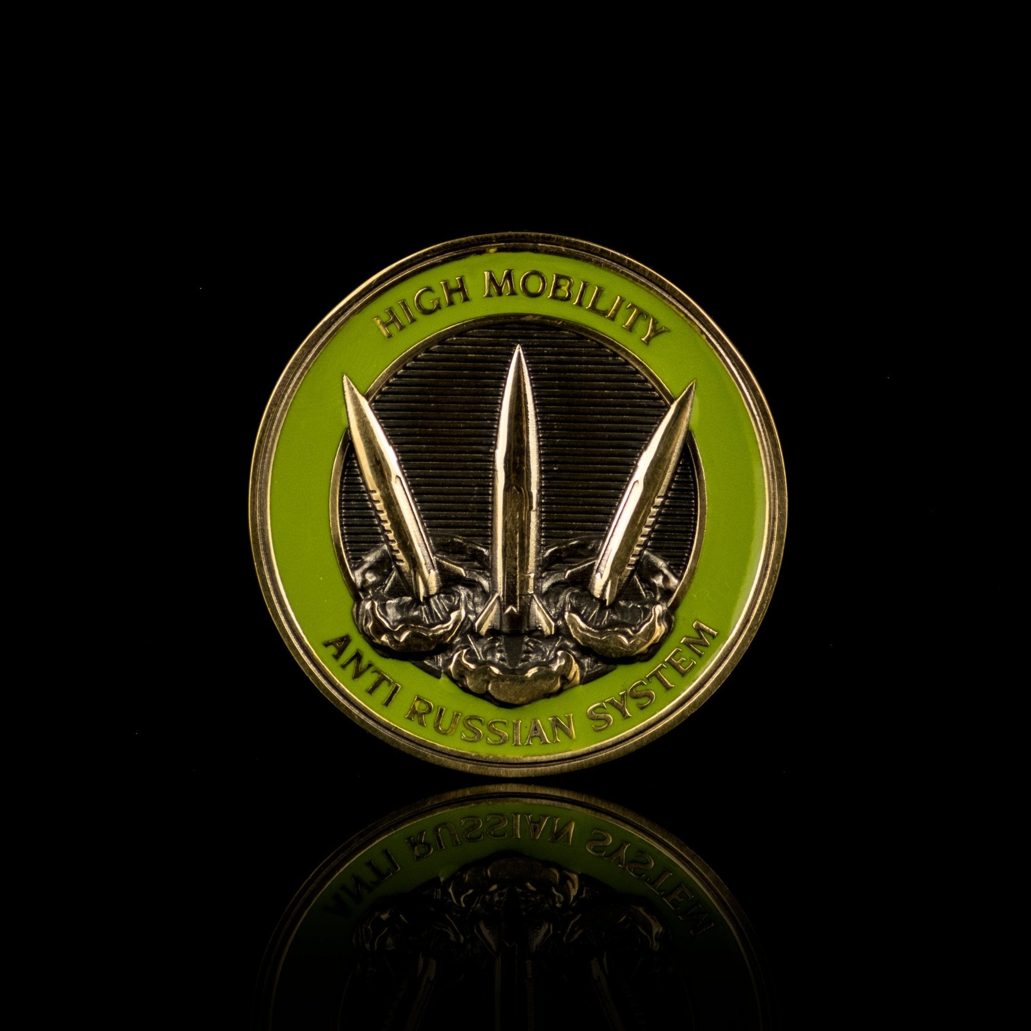 Saint HIMARS - Challenge Coin (Recycled Artillery Shells)