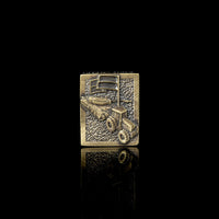 Tractor Pulling Tank - Backpack Clip (Recycled Artillery Shells)