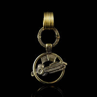 Tractor Pulling Tank - Keychain (Recycled Artillery Shells)