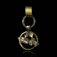 Tractor Pulling Tank - Keychain (Recycled Artillery Shells)