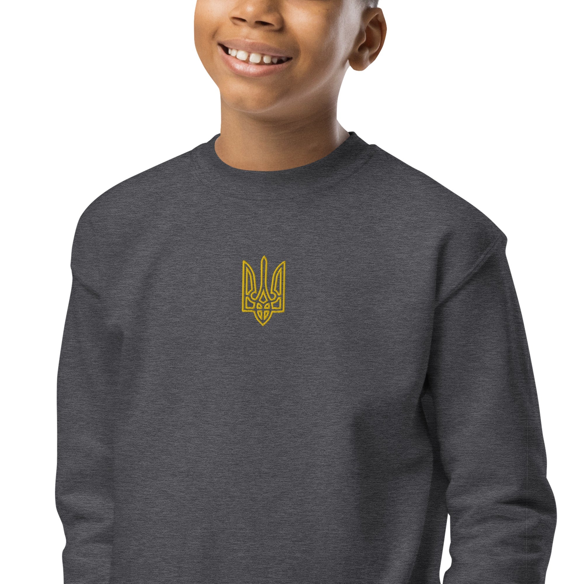 Tryzub - Embroidered Youth Crewneck Sweatshirt - Saint Javelin