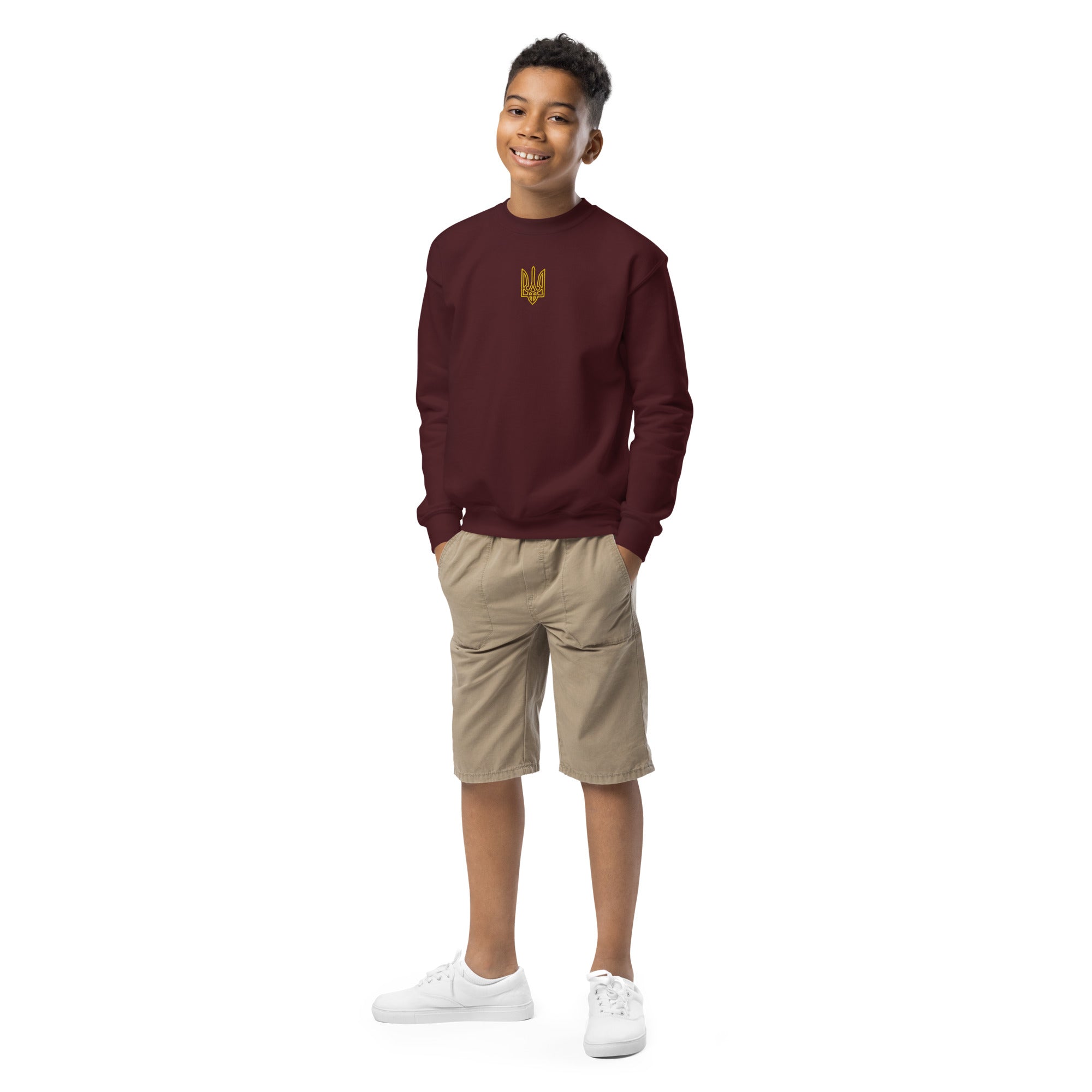 Tryzub - Embroidered Youth Crewneck Sweatshirt - Saint Javelin