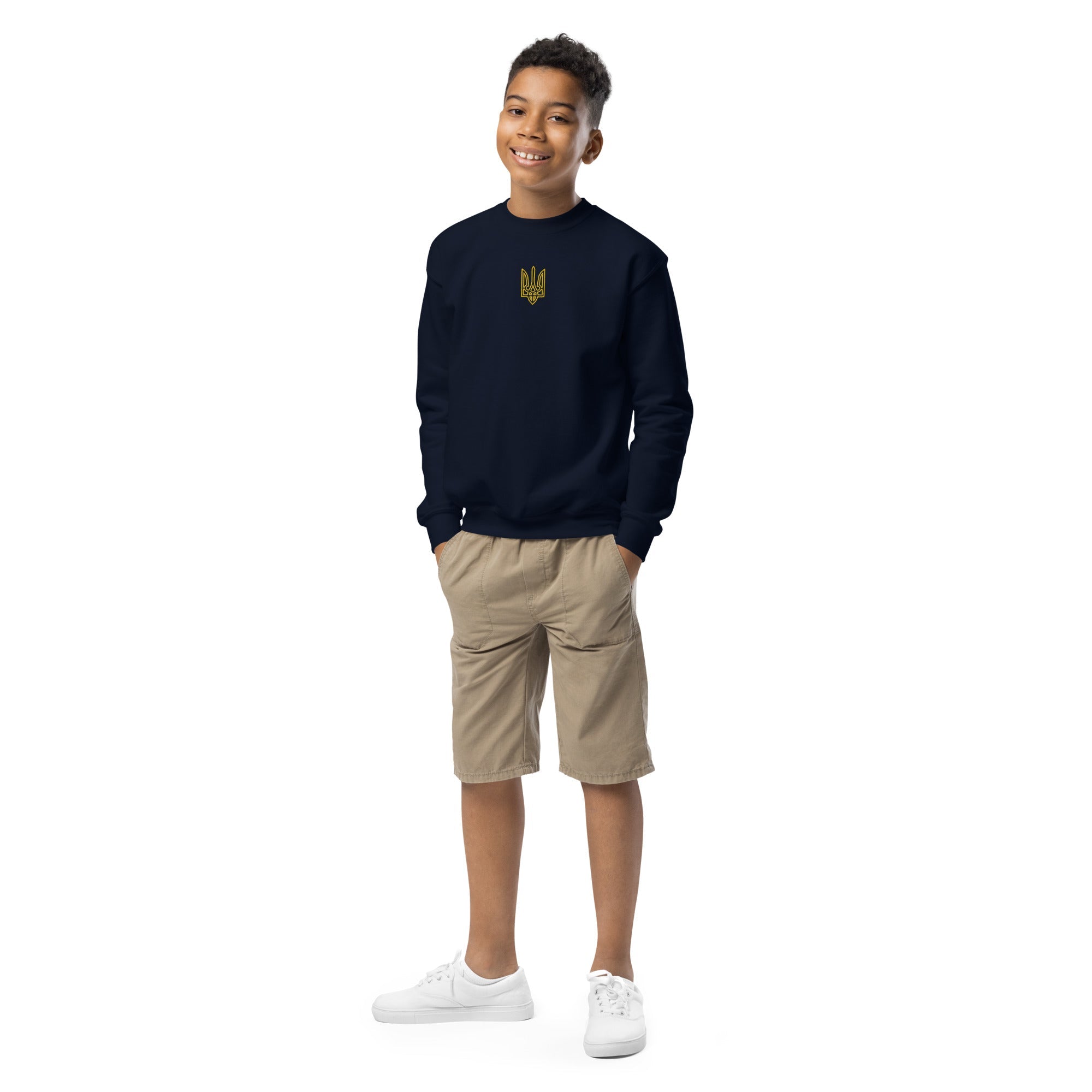 Tryzub - Embroidered Youth Crewneck Sweatshirt - Saint Javelin