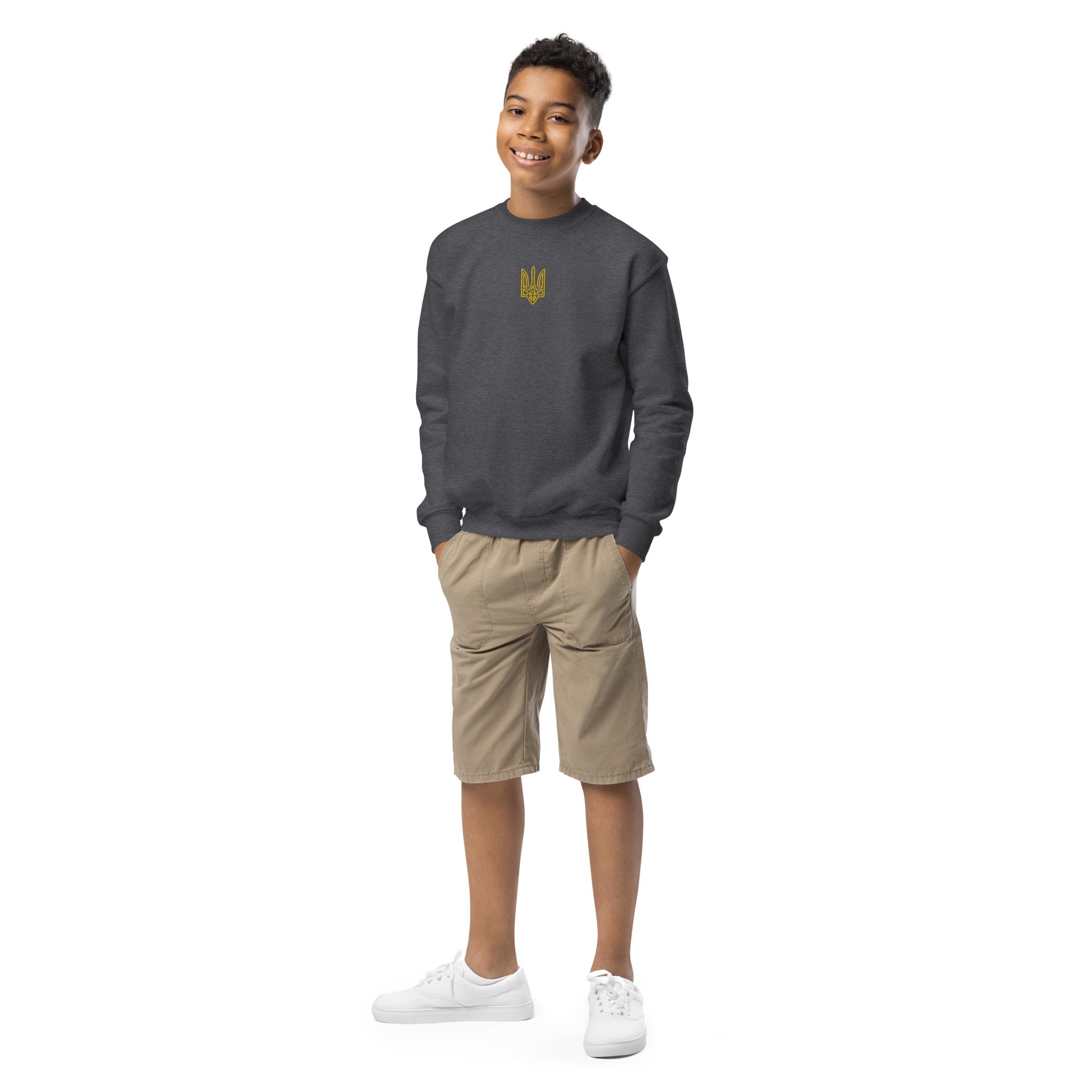 Tryzub - Embroidered Youth Crewneck Sweatshirt - Saint Javelin