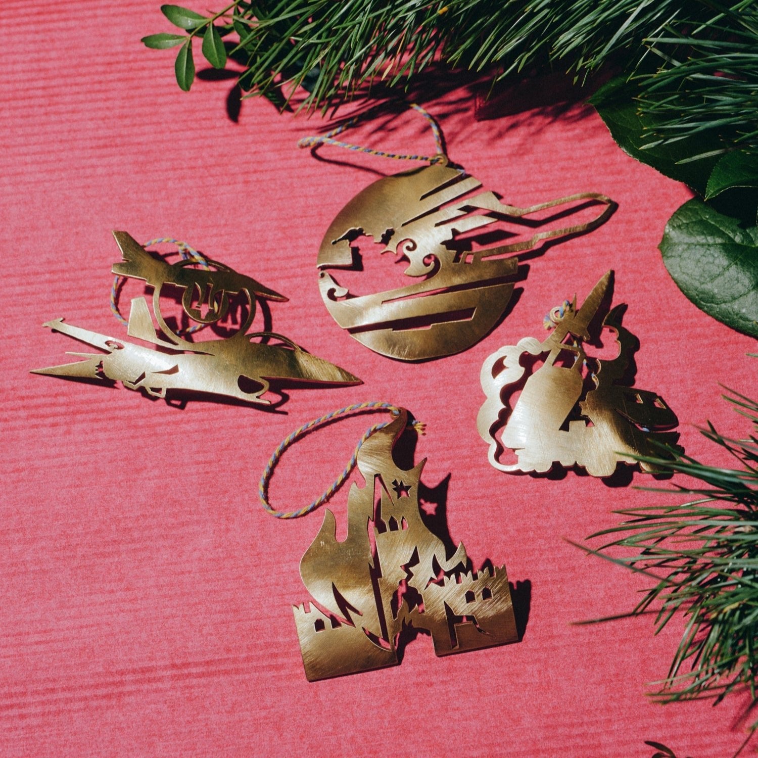 War-Part Christmas Ornament Set (Recycled Artillery Shells)