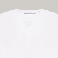 White on White Tryzub Embossed - Bamboo T-Shirt - Saint Javelin