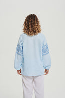Blue / Dark Blue — Women's Saint Javelin vyshyvanka, embroidered linen shirt