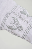 White / Olive — Women's Saint Javelin vyshyvanka, embroidered linen shirt