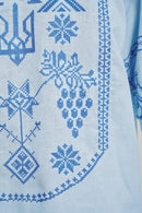 Blue / Dark Blue — Women's Saint Javelin vyshyvanka, embroidered linen shirt