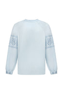 Blue / Blue — Women's Saint Javelin vyshyvanka, embroidered linen shirt