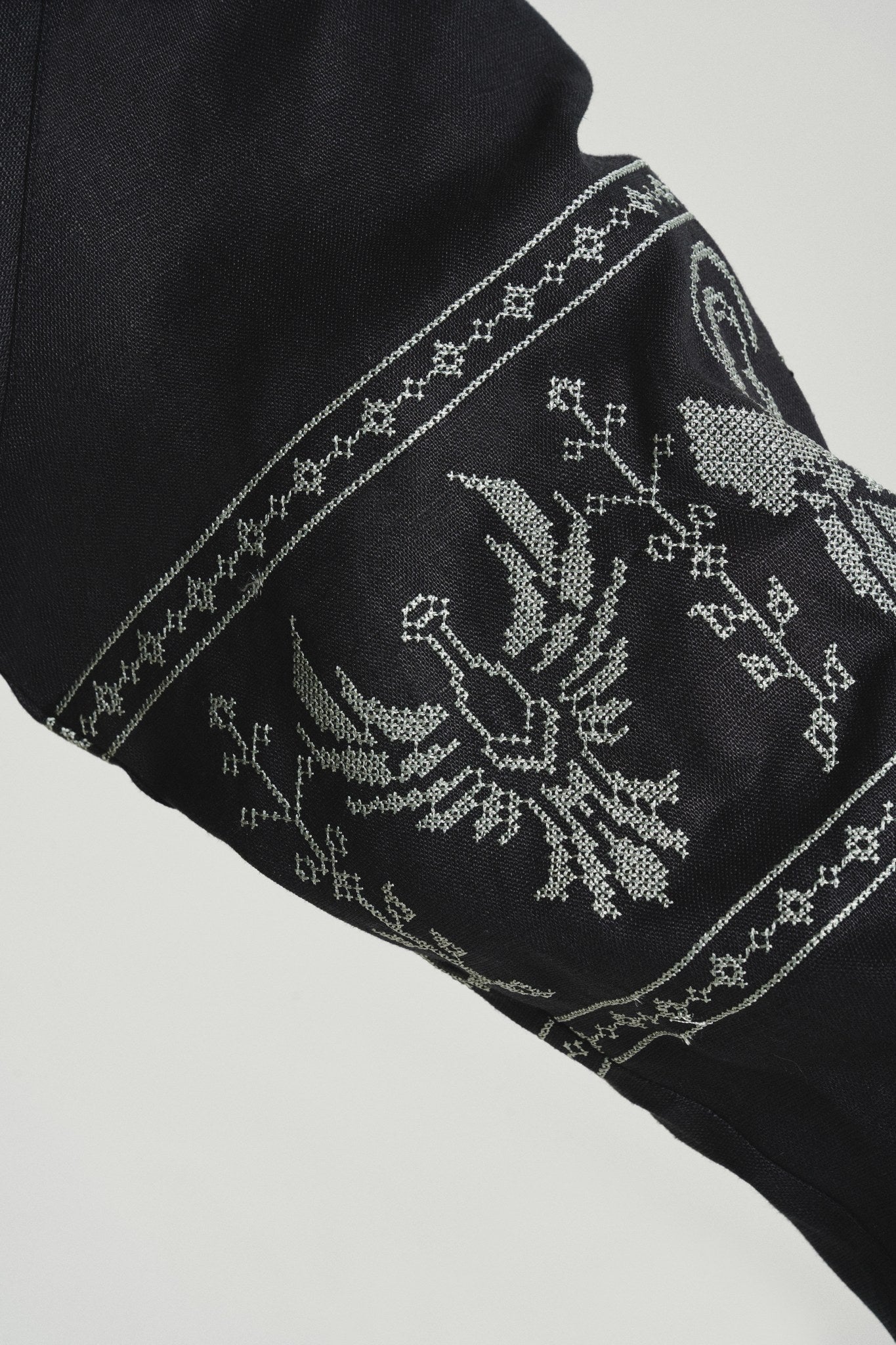 Black / Olive — Women's Saint Javelin vyshyvanka, embroidered linen shirt