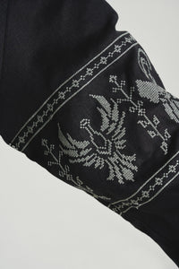 Black / Olive — Women's Saint Javelin vyshyvanka, embroidered linen shirt