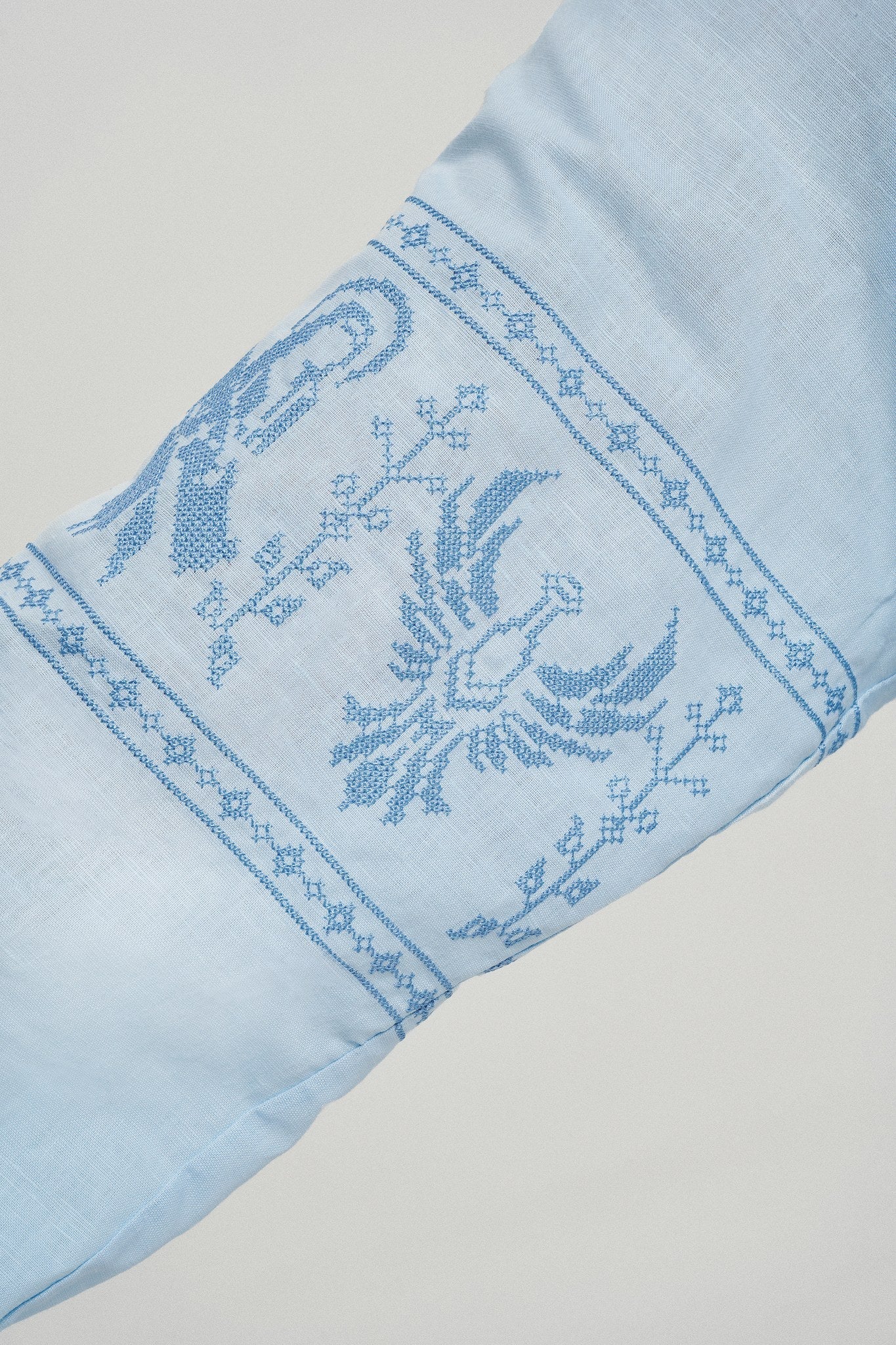 Blue / Blue — Women's Saint Javelin vyshyvanka, embroidered linen shirt