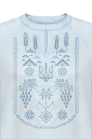 Blue / Blue — Women's Saint Javelin vyshyvanka, embroidered linen shirt