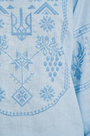 Blue / Blue — Women's Saint Javelin vyshyvanka, embroidered linen shirt
