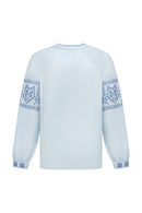 Blue / Dark Blue — Women's Saint Javelin vyshyvanka, embroidered linen shirt