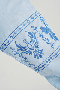 Blue / Dark Blue — Women's Saint Javelin vyshyvanka, embroidered linen shirt