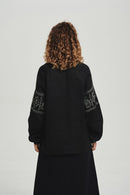 Black / Olive — Women's Saint Javelin vyshyvanka, embroidered linen shirt