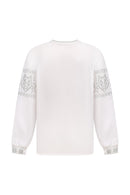 White / Olive — Women's Saint Javelin vyshyvanka, embroidered linen shirt