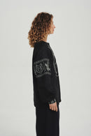 Black / Olive — Women's Saint Javelin vyshyvanka, embroidered linen shirt