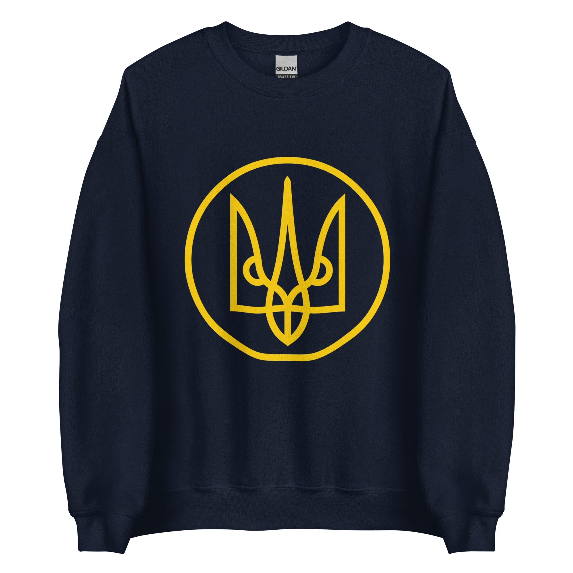 Yellow Tryzub Outline - Adult Crewneck Sweatshirt