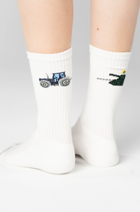Made in Ukraine - Ukrainian Farmer Finds a Russian Tank - Athletic Socks