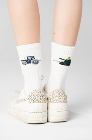 Made in Ukraine - Ukrainian Farmer Finds a Russian Tank - Athletic Socks