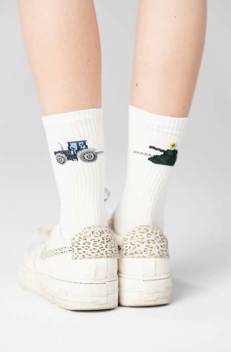 Made in Ukraine - Ukrainian Farmer Finds a Russian Tank - Athletic Socks