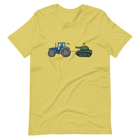 A Ukrainian Farmer Finds a Russian Tank - No Text - Adult TShirt - Saint Javelin