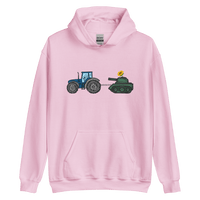 A Ukrainian Farmer Finds a Russian Tank x Slava Ukraini - Adult Hoodie - Saint Javelin