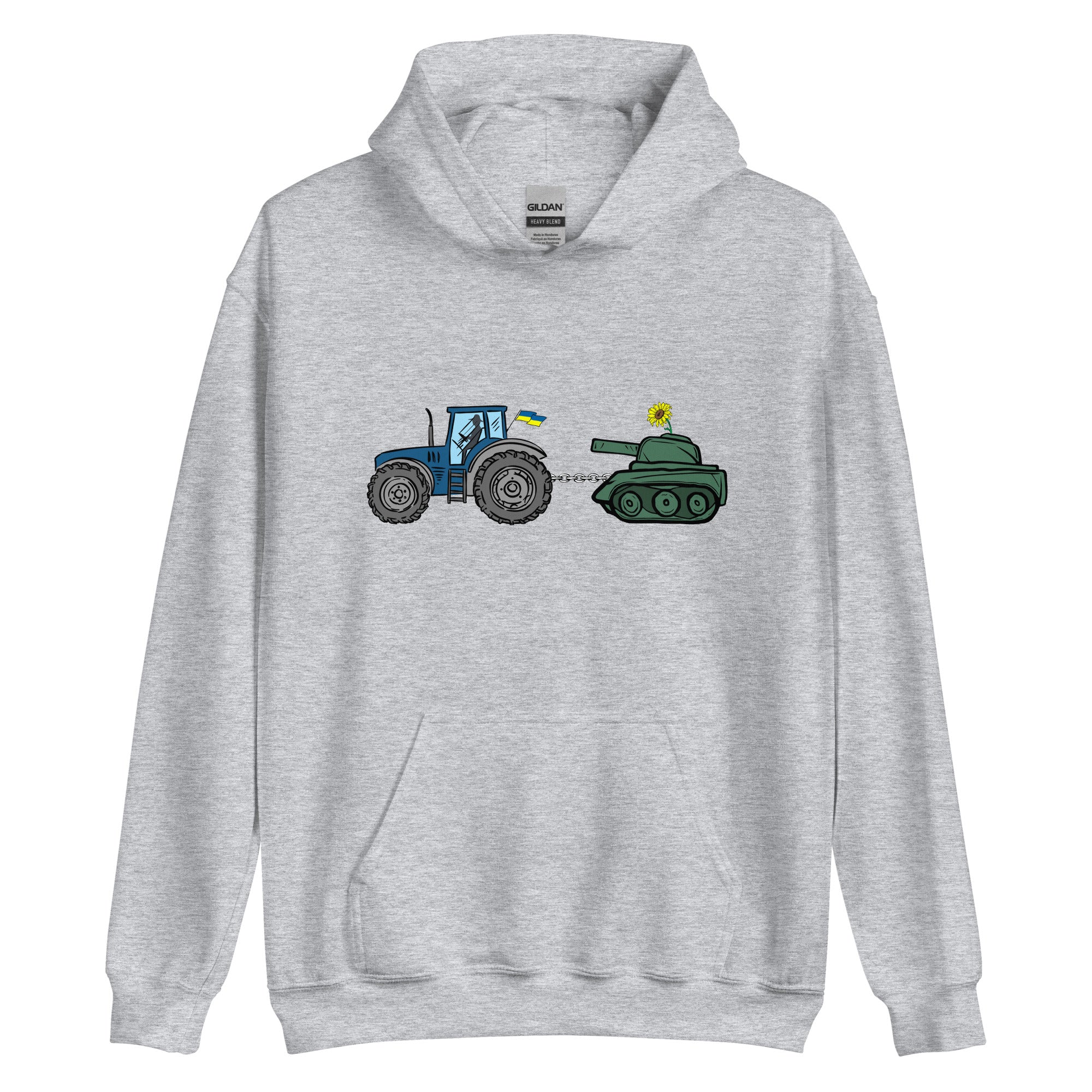 A Ukrainian Farmer Finds a Russian Tank x Slava Ukraini - Adult Hoodie - Saint Javelin