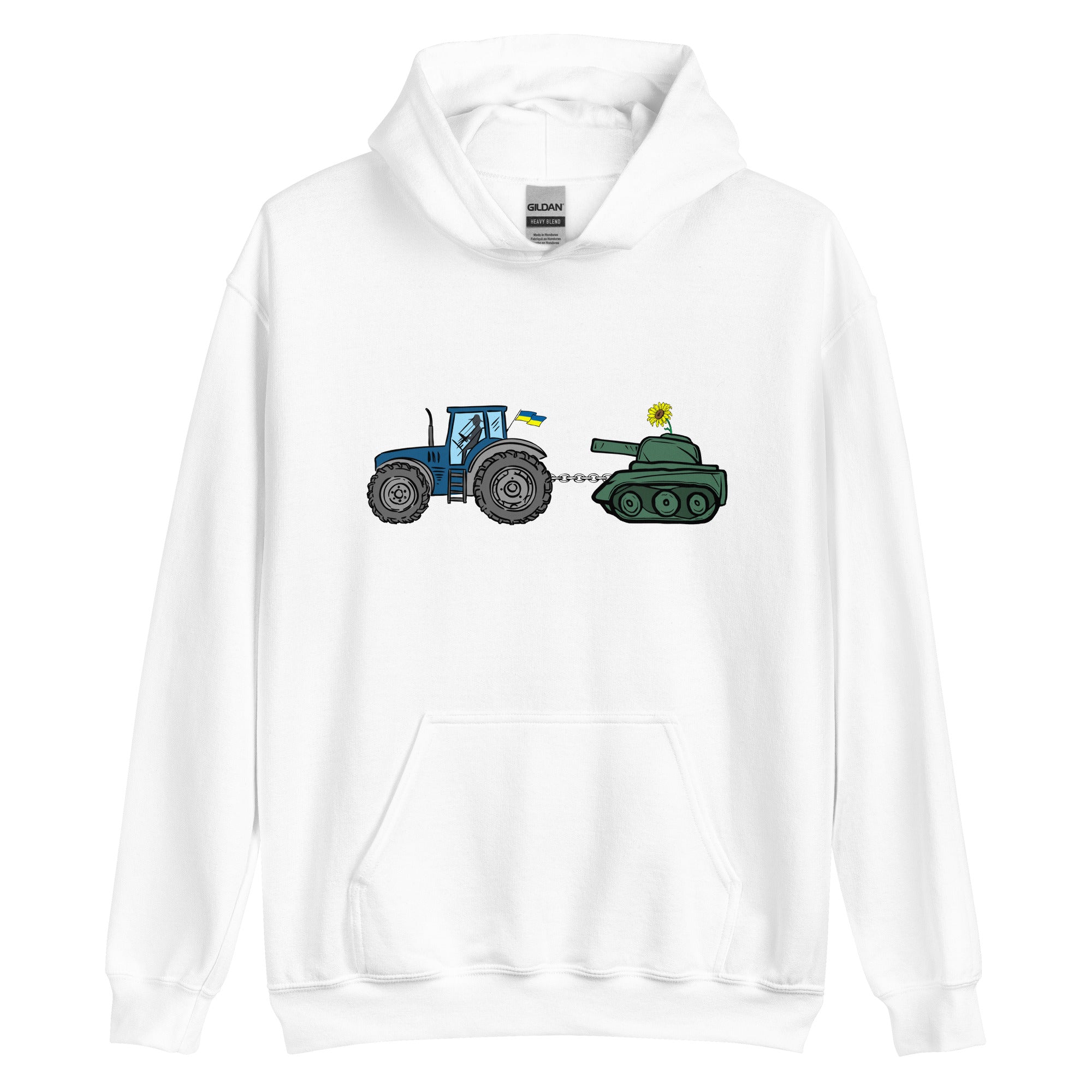 A Ukrainian Farmer Finds a Russian Tank x Slava Ukraini - Adult Hoodie - Saint Javelin
