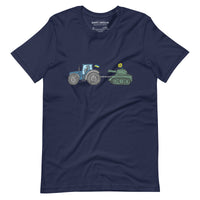 A Ukrainian Farmer Finds a Russian Tank x Slava Ukraini - Adult TShirt - Saint Javelin
