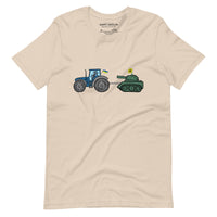 A Ukrainian Farmer Finds a Russian Tank x Slava Ukraini - Adult TShirt - Saint Javelin