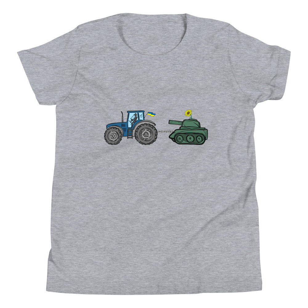 A Ukrainian Farmer Finds a Russian Tank - Youth / Teen TShirt - Saint Javelin