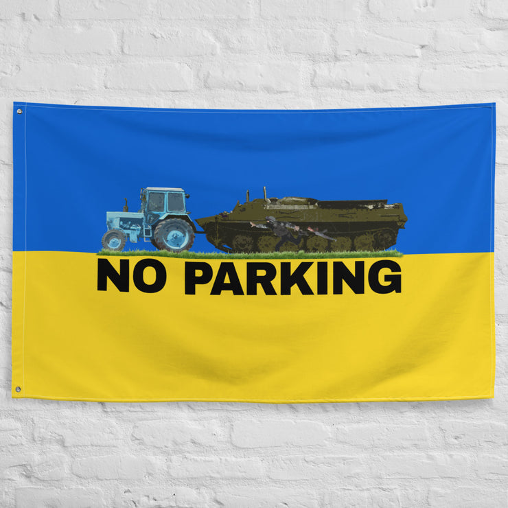 No Parking For Russian Tanks in Ukraine - Ukrainian Flag