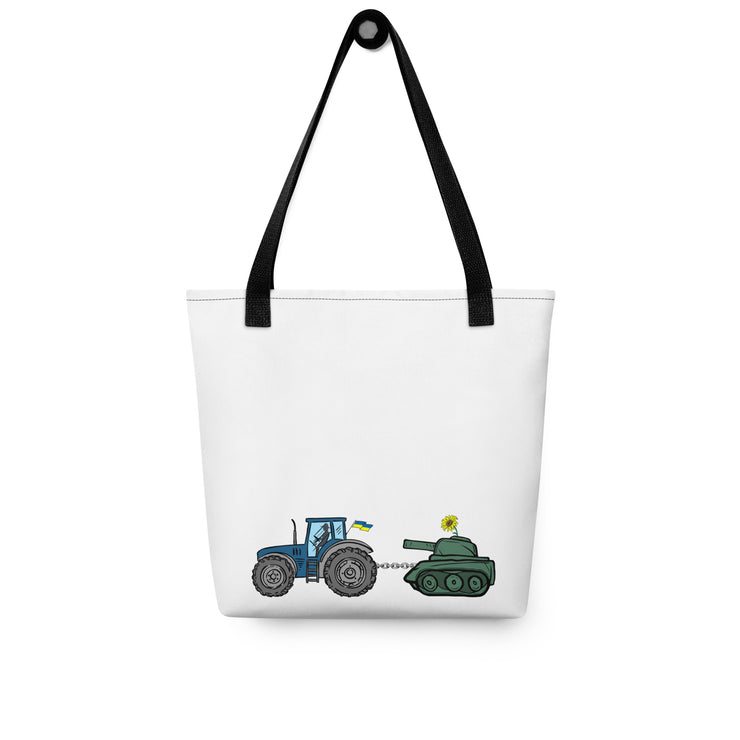 A Ukrainian Farmer Finds a Russian Tank - Tote Bag