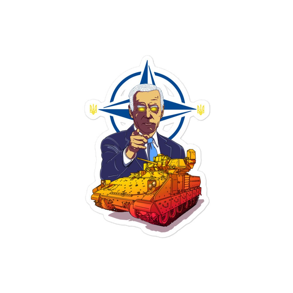 Dark Brandon Does Ukraine on a Bradley - Sticker