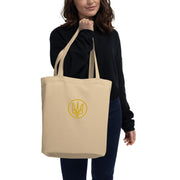 Yellow Tryzub Embroidered - Eco Tote Bag