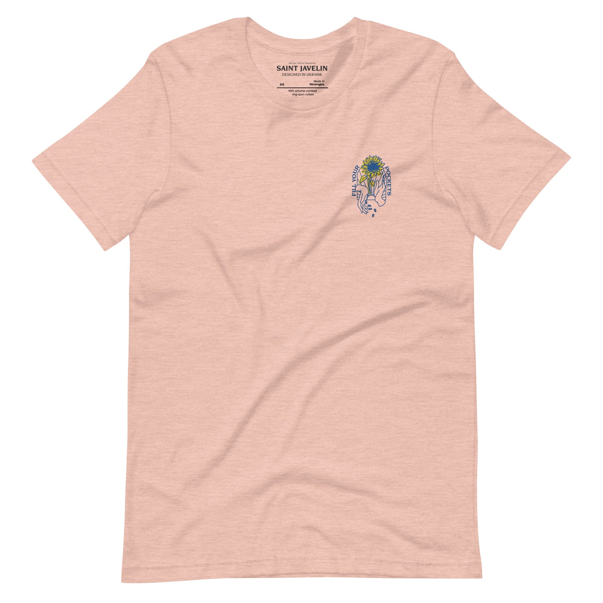 Fill Your Pockets - Embroidered Sunflowers Adult TShirt - Saint Javelin