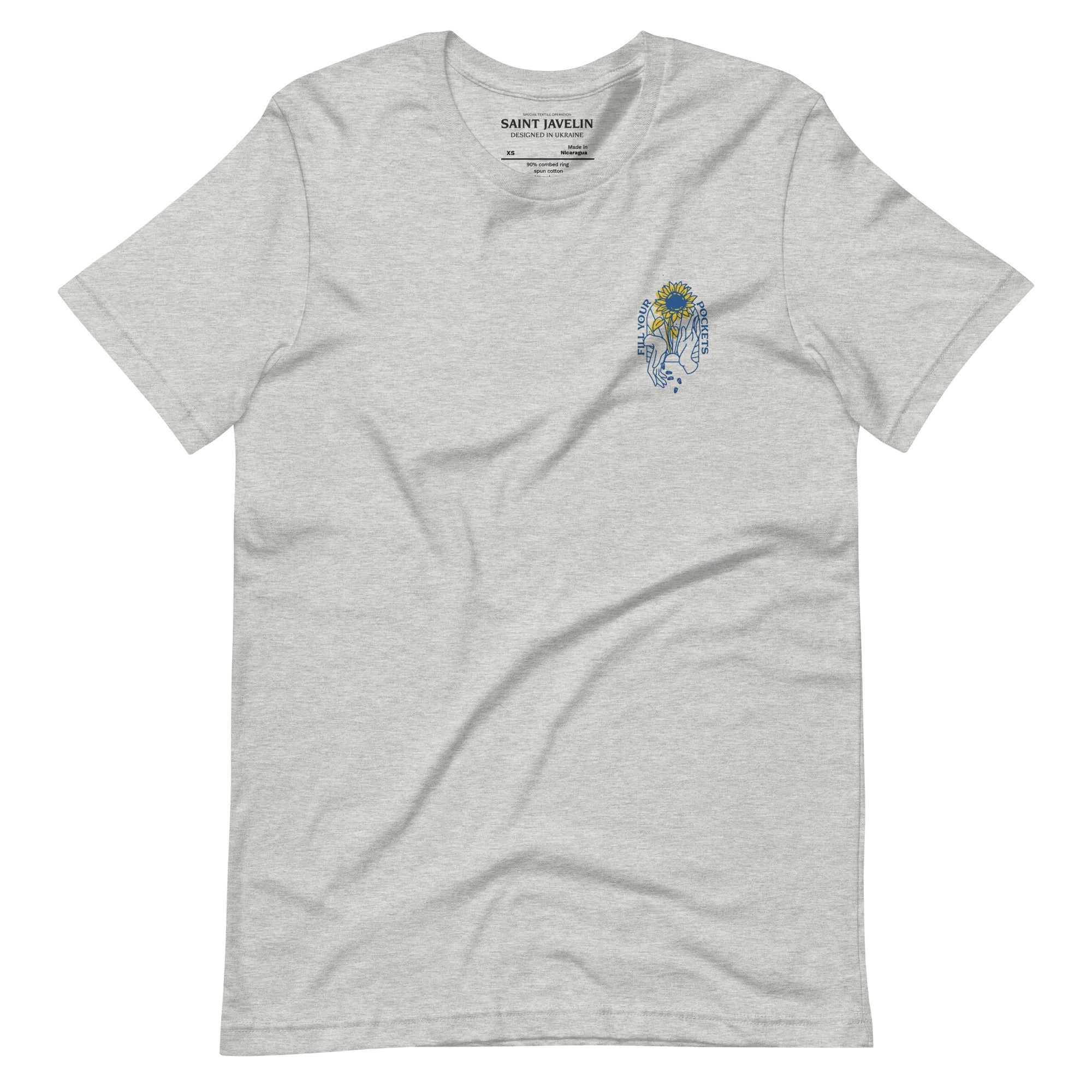 Fill Your Pockets - Embroidered Sunflowers Adult TShirt - Saint Javelin