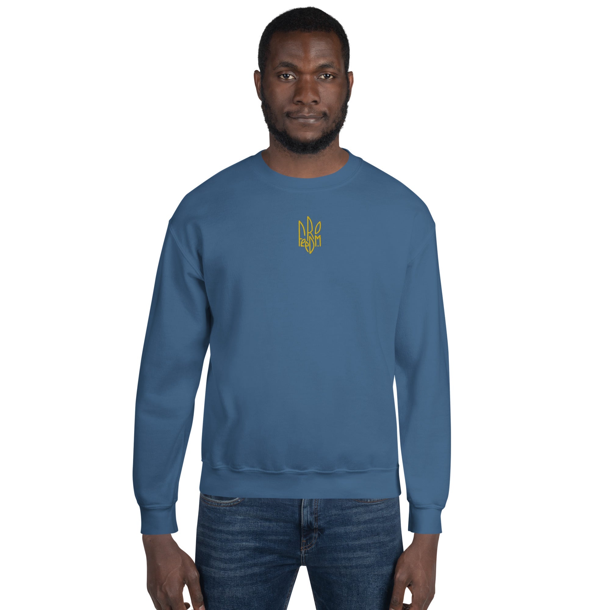 Freedom Embroidered Tryzub - Adult Crewneck Sweatshirt