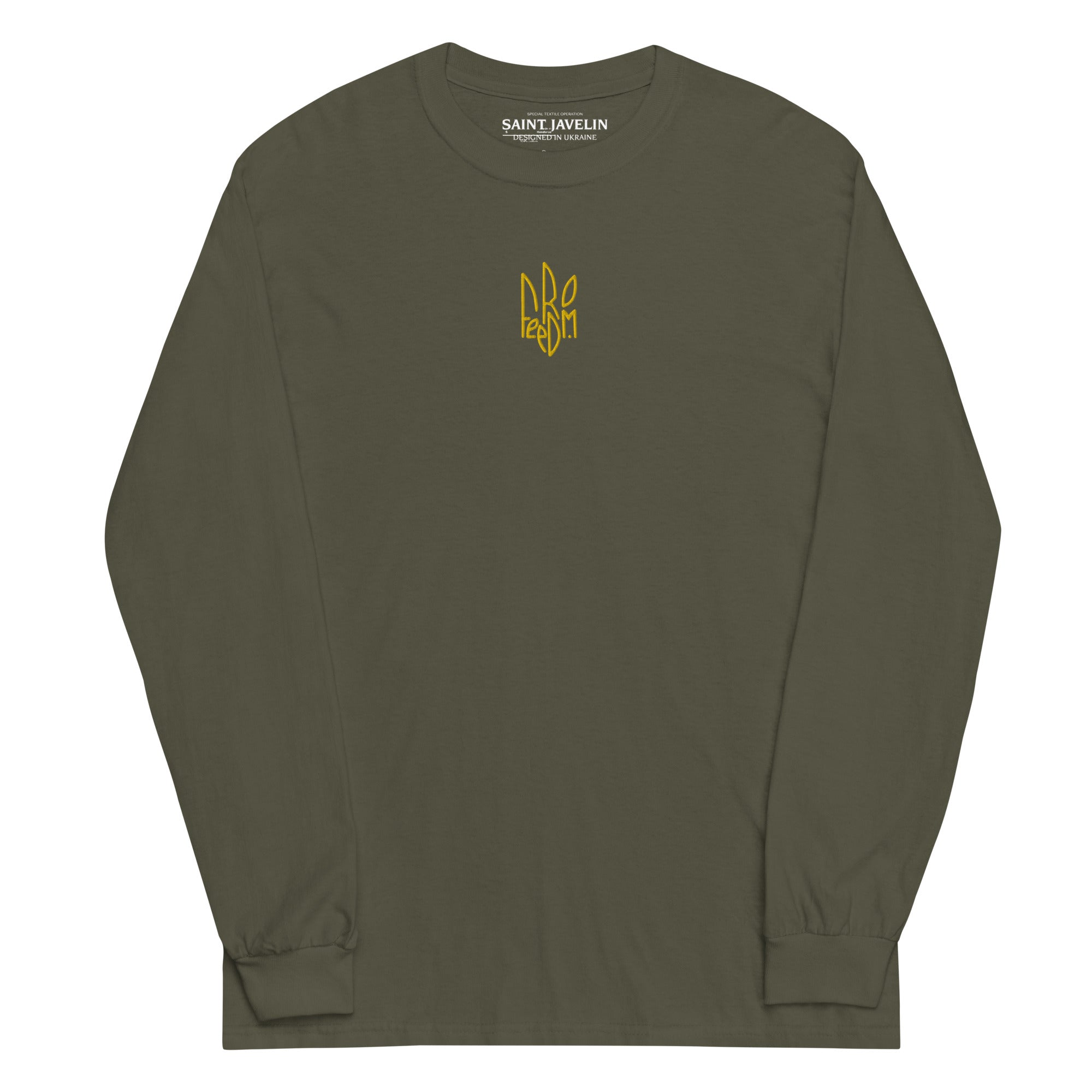 Freedom Embroidered Tryzub - Adult Long Sleeve Shirt - Saint Javelin