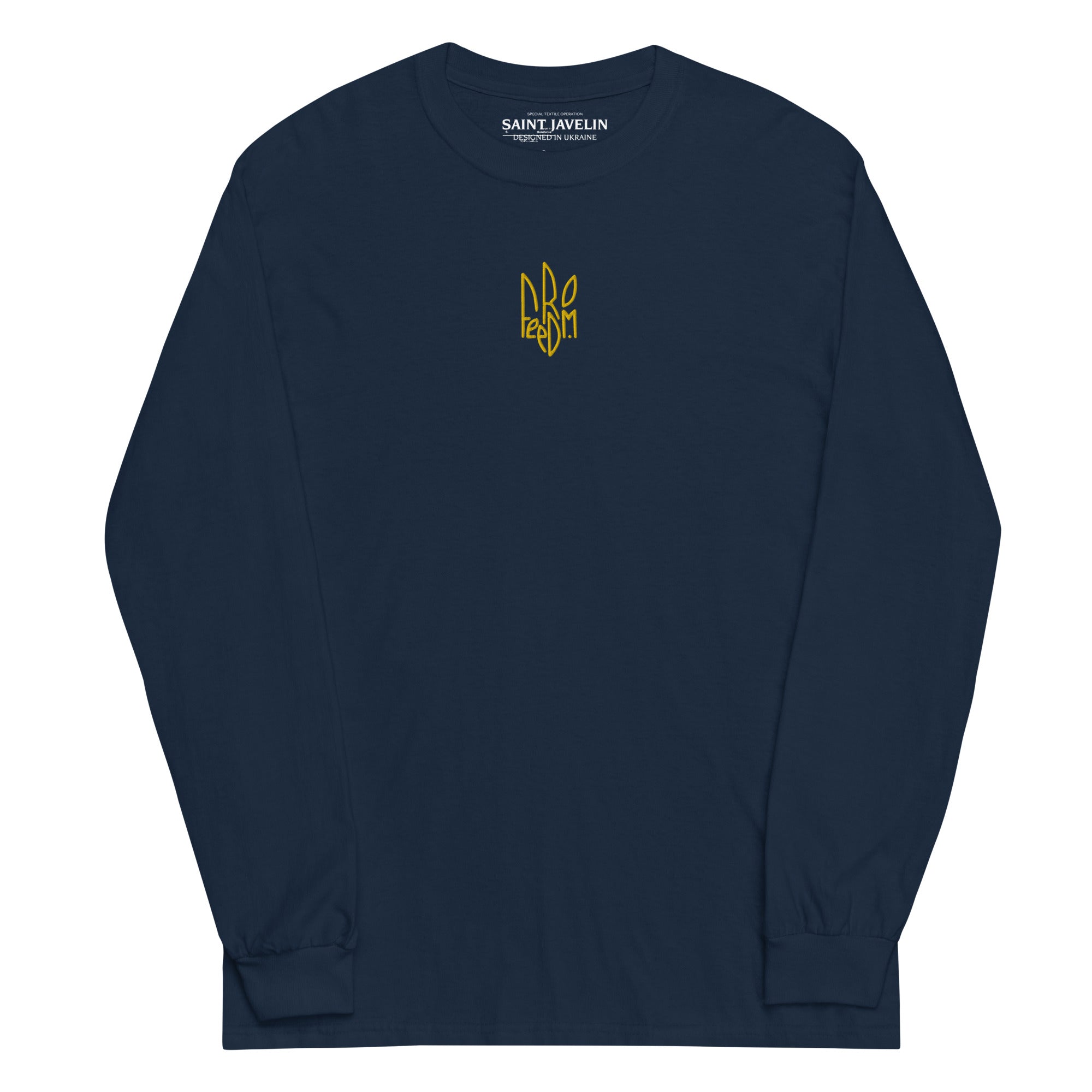 Freedom Embroidered Tryzub - Adult Long Sleeve Shirt - Saint Javelin